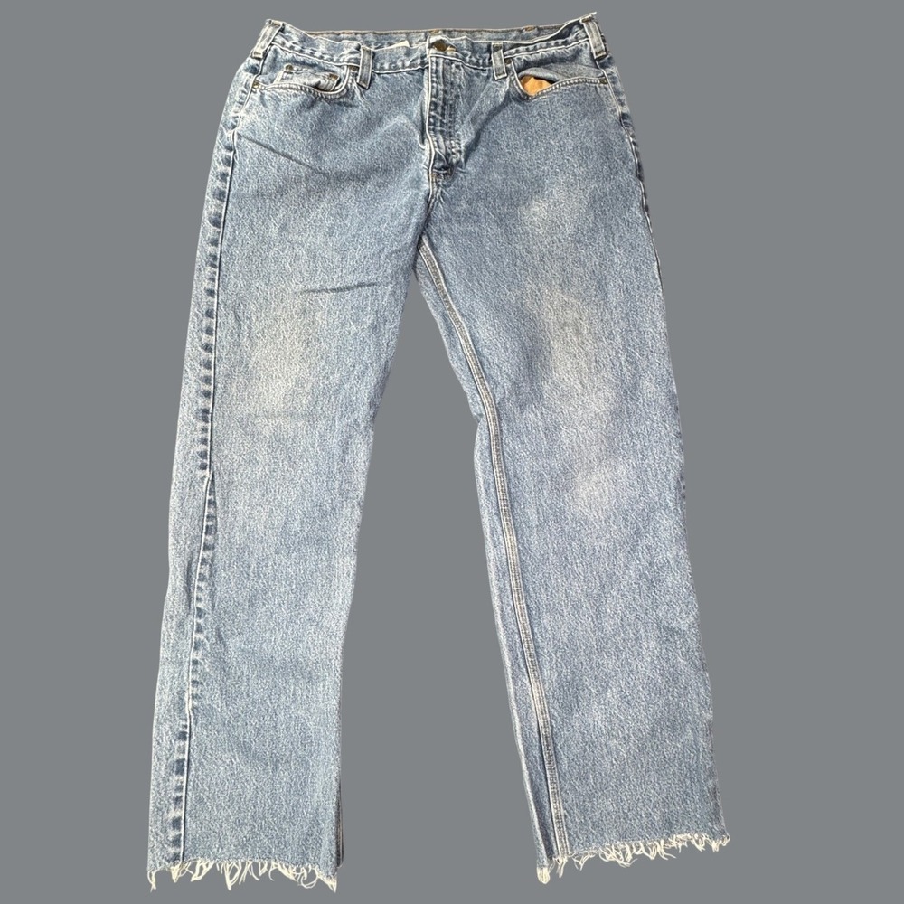 Carhartt Traditional Fit Jeans Mens 40x31 Blue Straight Leg Workwear